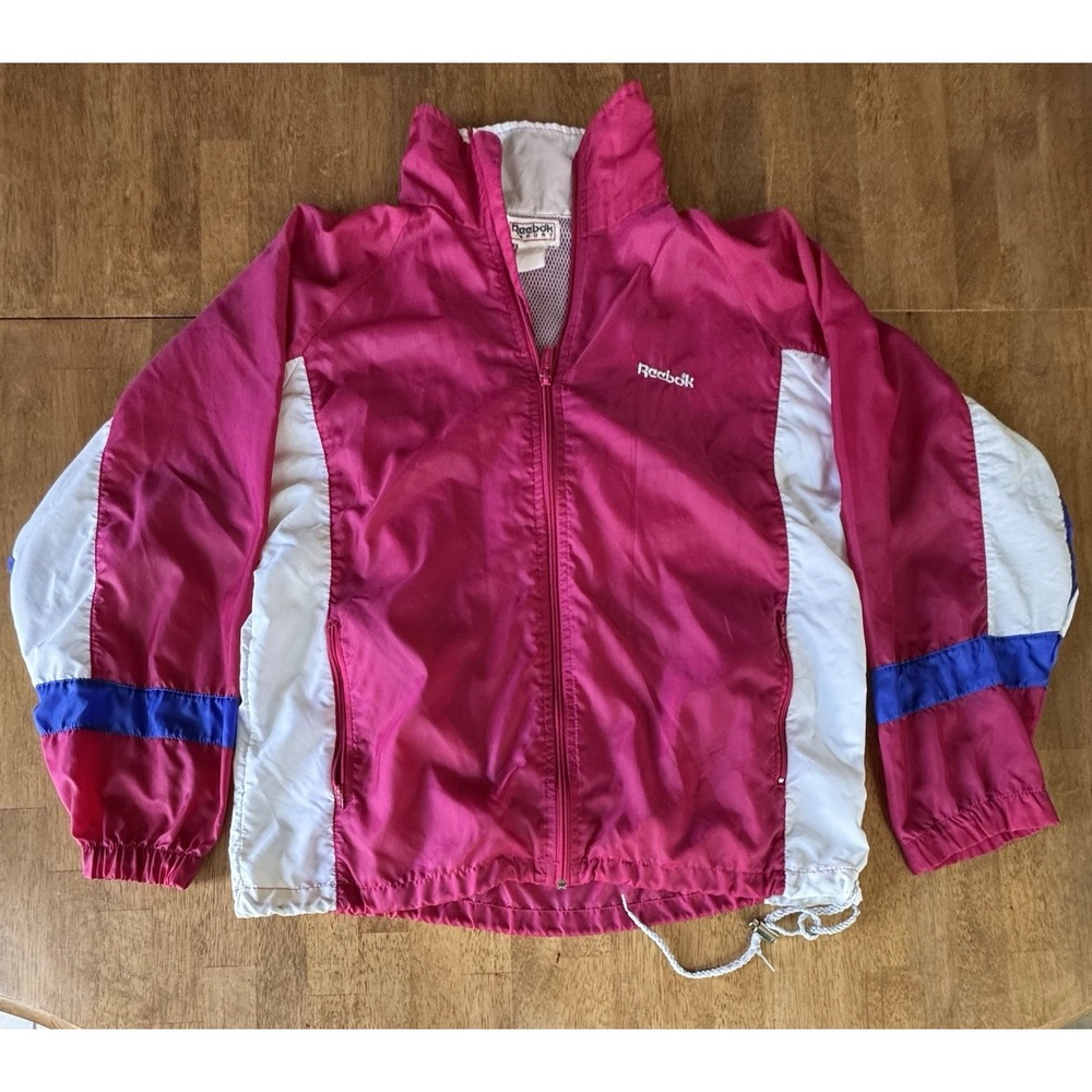 Vintage Reebok Global Competition Windbreaker with hood and drawstrings